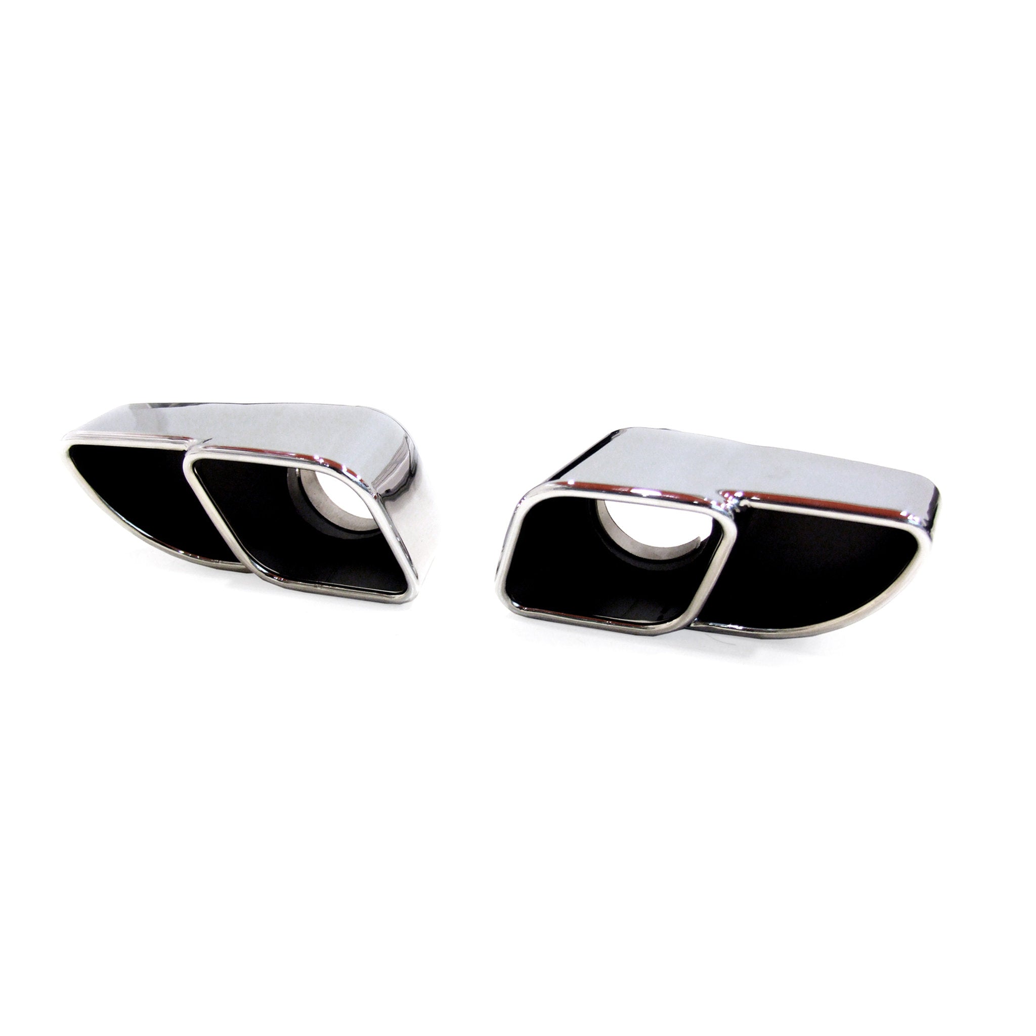 DesignTek Exhaust Tips Twin Square Design, 60mm, POLISHED Porsche 997 Turbo