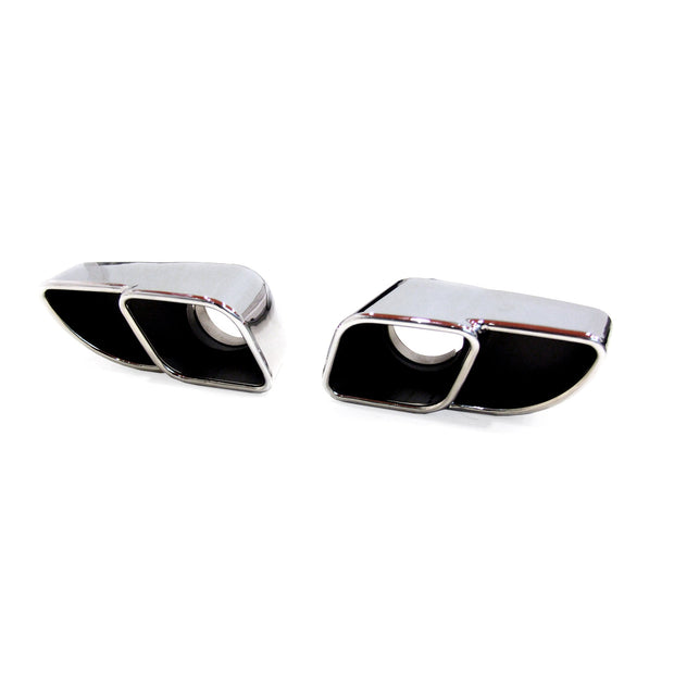 DesignTek Exhaust Tips Twin Square Design, 60mm, POLISHED Porsche 997 Turbo