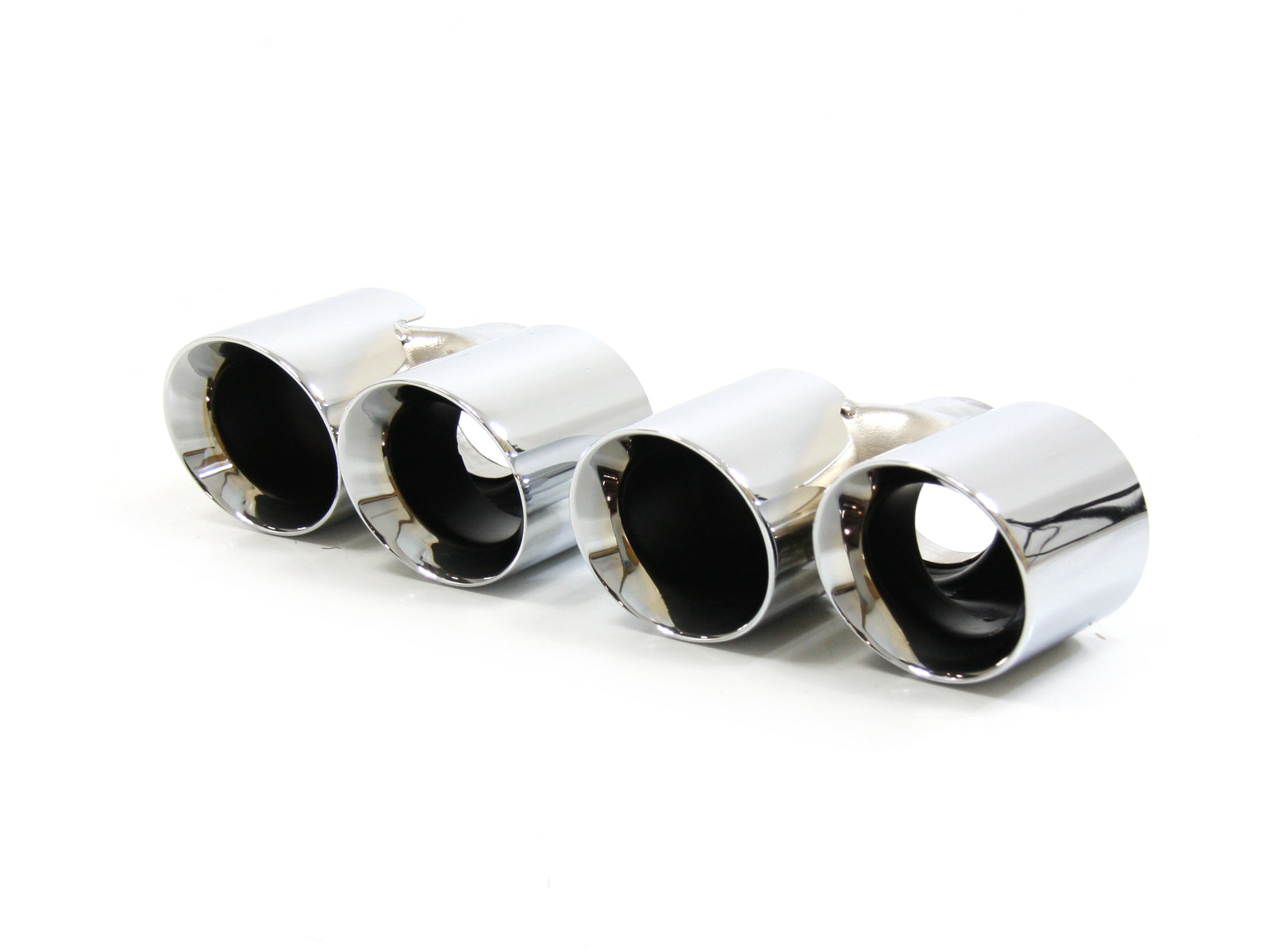 DesignTek Dual Round Design Exhaust Tips, Chrome for Porsche 997.2