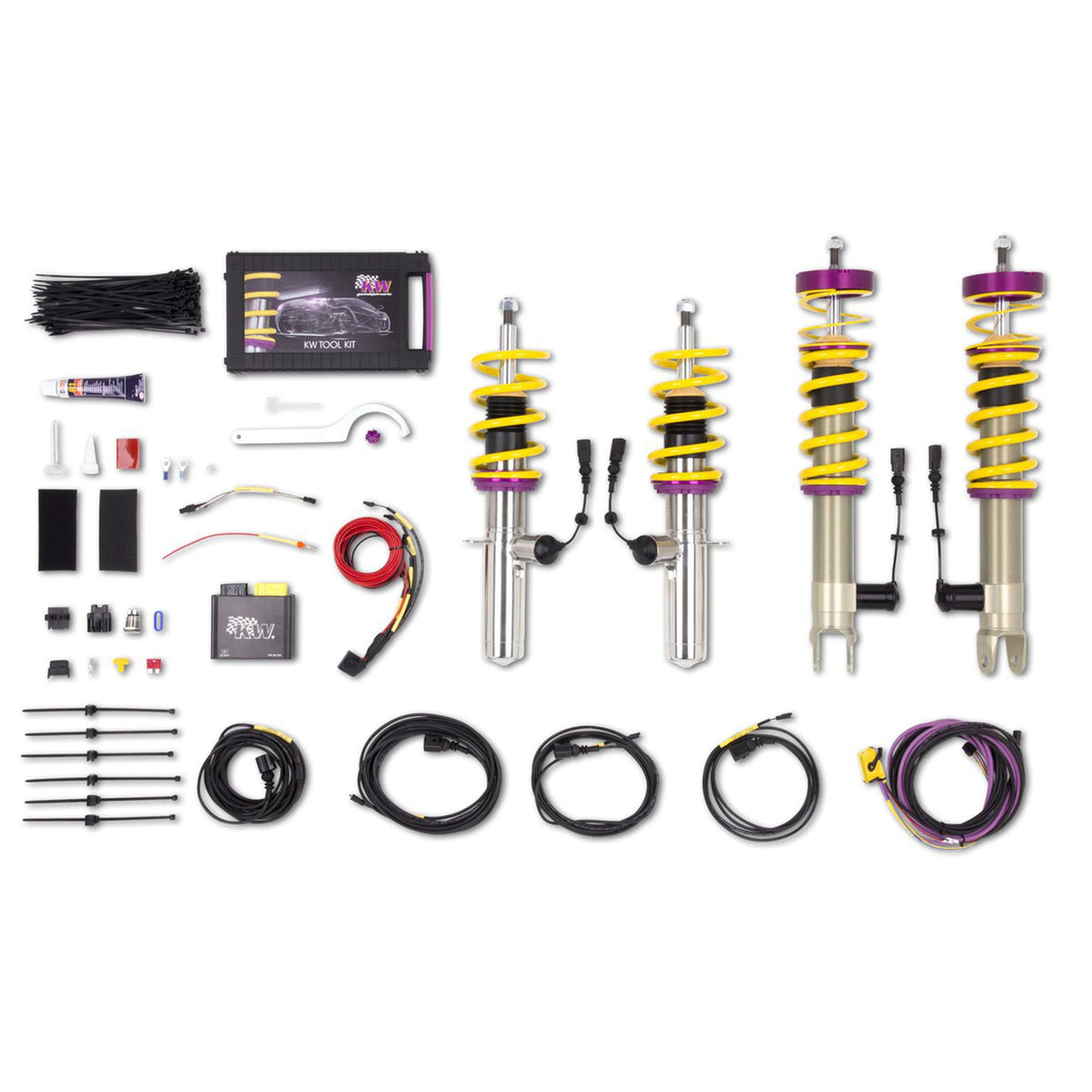 KW DDC plug & play coilover kit. Porsche 991 Carrera 2 / 2s / 4 / 4s