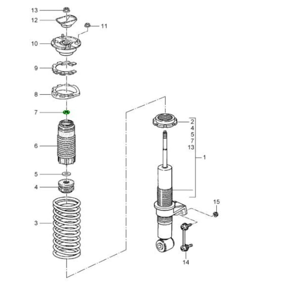 Distanzhülse Stoßdämpfer Hinten Original Porsche 993_3