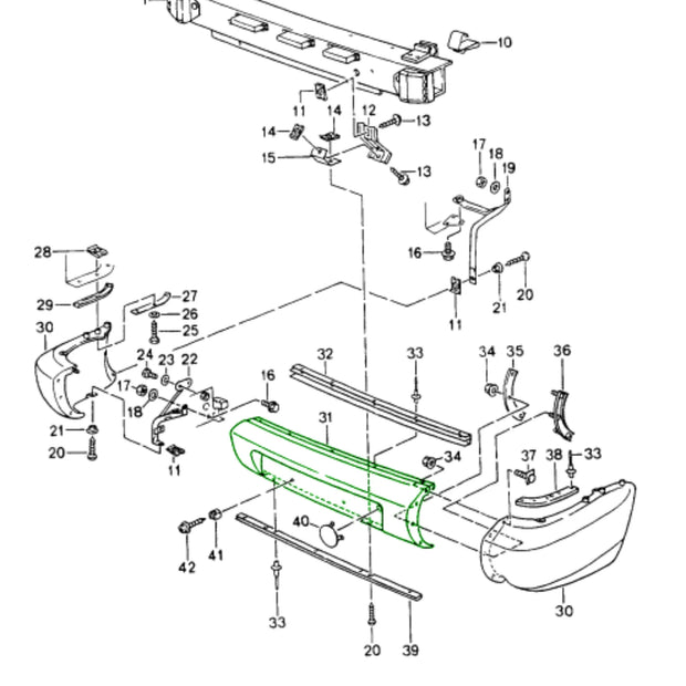 Heckstoßstange Mittelteil Original Porsche 964 C2 C4_2