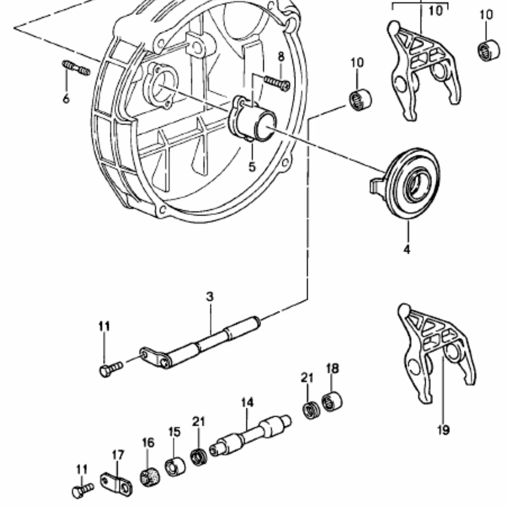 Kupplungsgabel Welle Reparatursatz Porsche_3