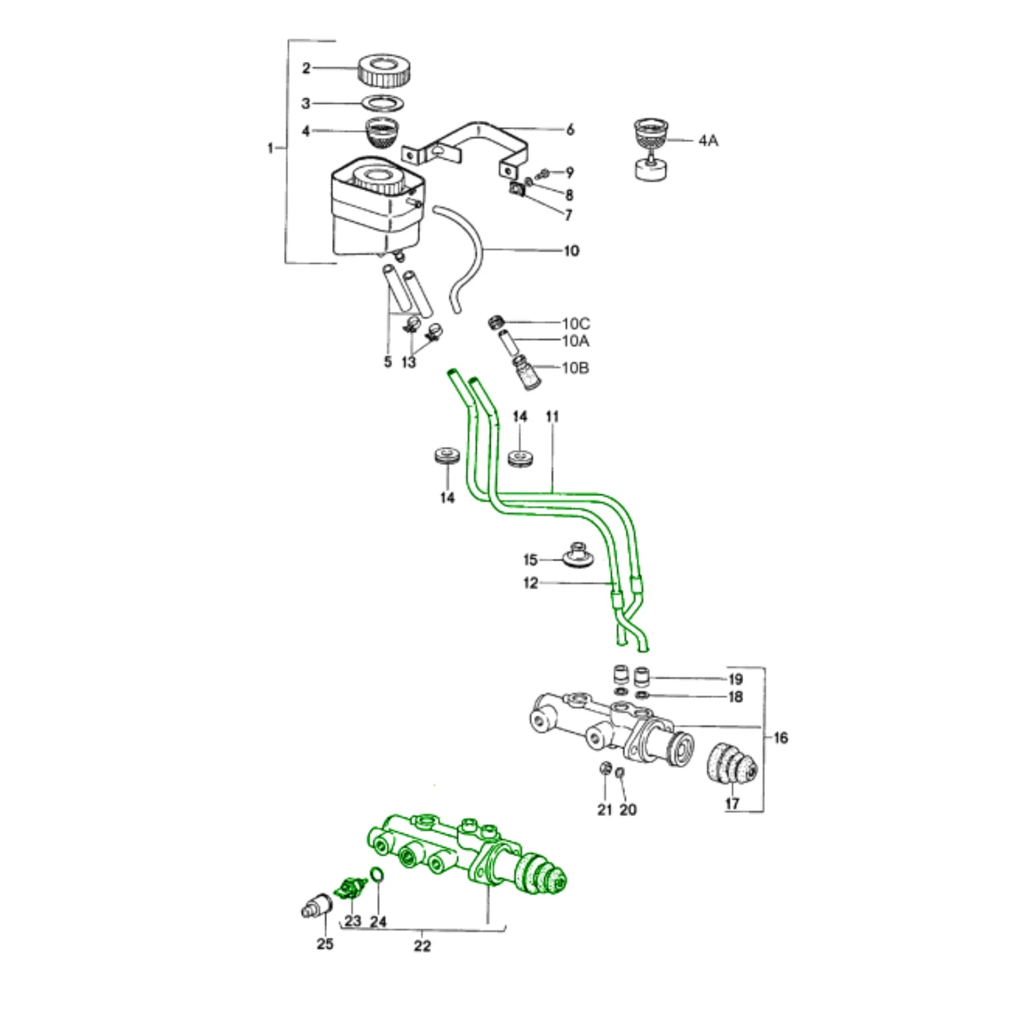 Bremsleitungssatz HBZ mit Bremslichtschalter Porsche_3