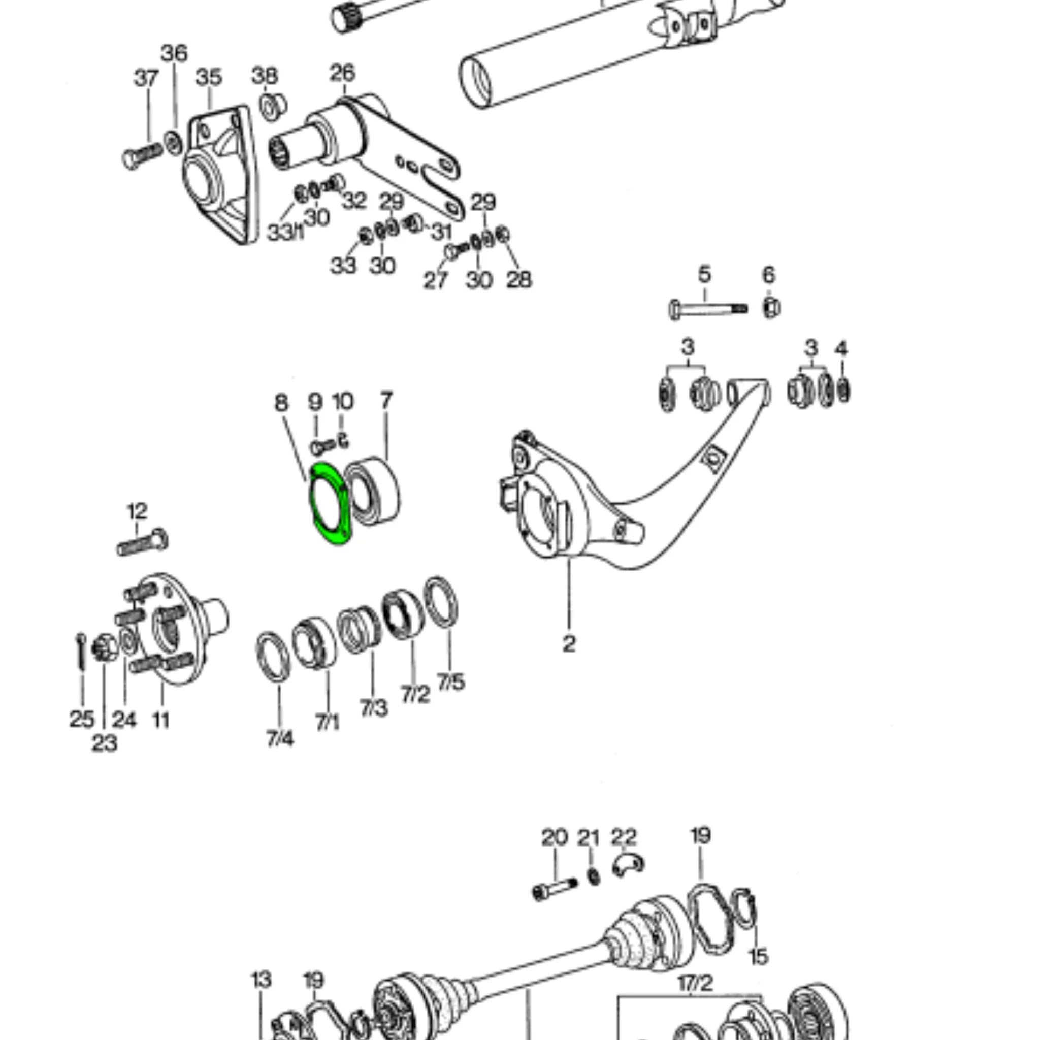 Abdeckplatte Hinterradlager Porsche 911 G-Modell_3