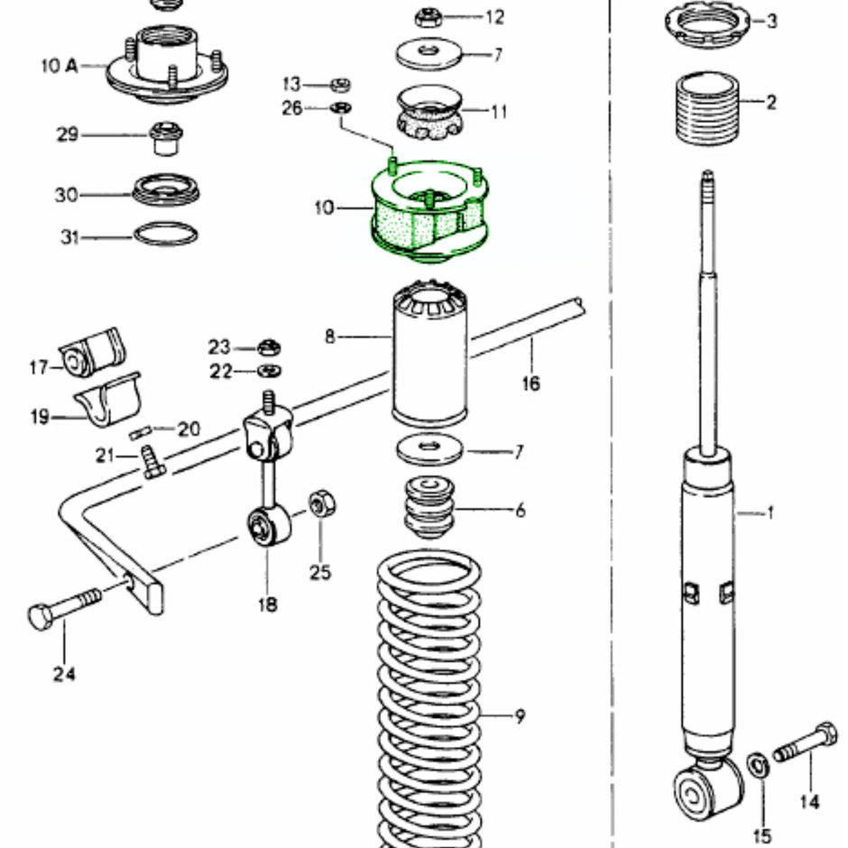 Domlager Hinten Porsche 964 Turbo Spät_3