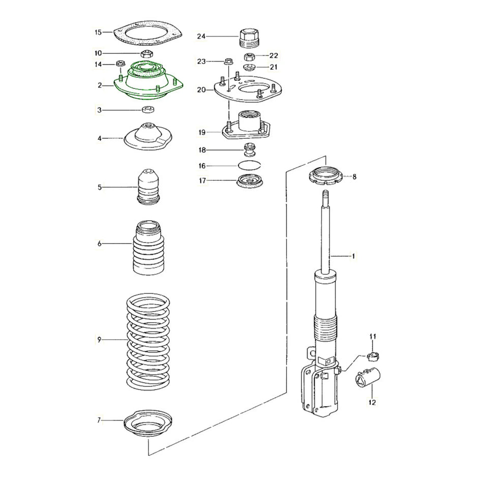 Domlager Set Vorderachse Porsche 993_3