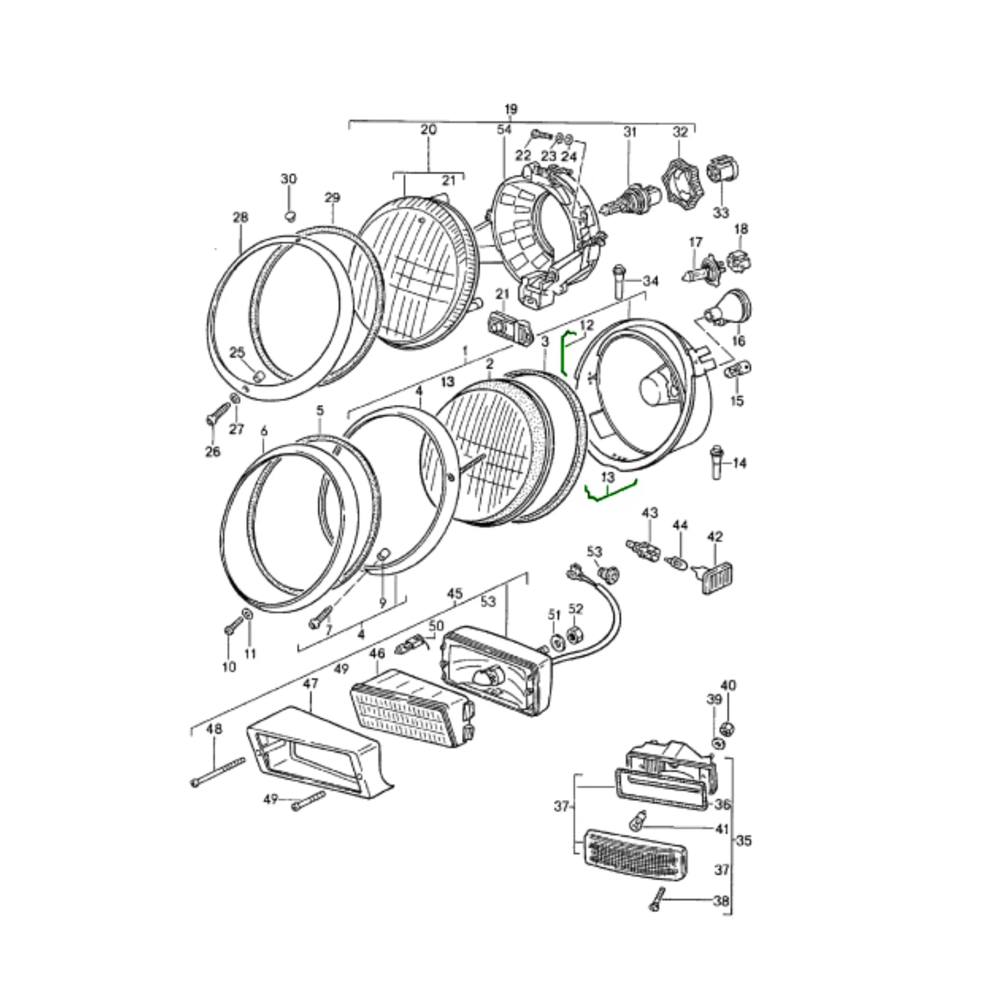 Klemmfedersatz Scheinwerfer Original Porsche 911_3