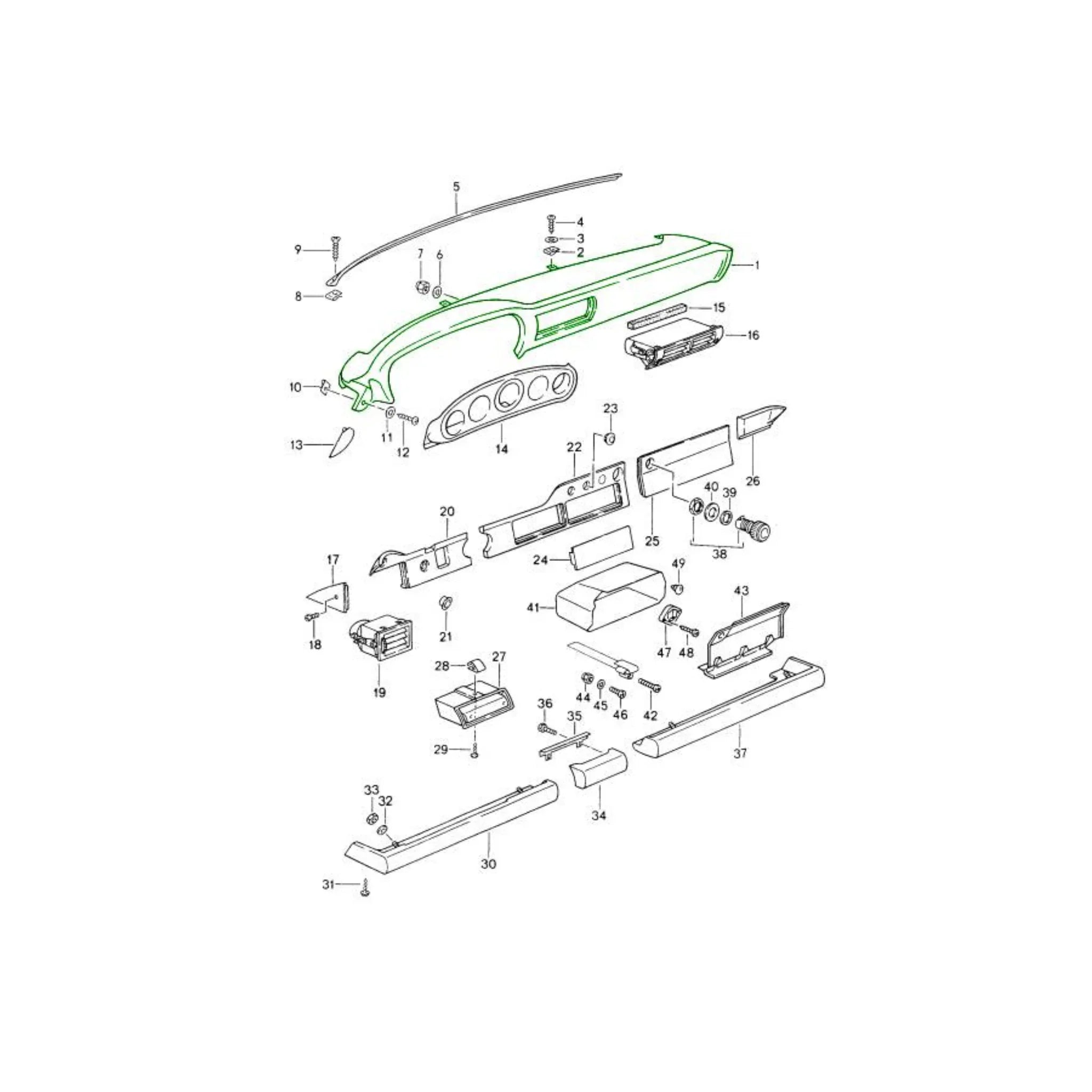 Armaturenbrett Oberteil Leder Porsche 964 993_3