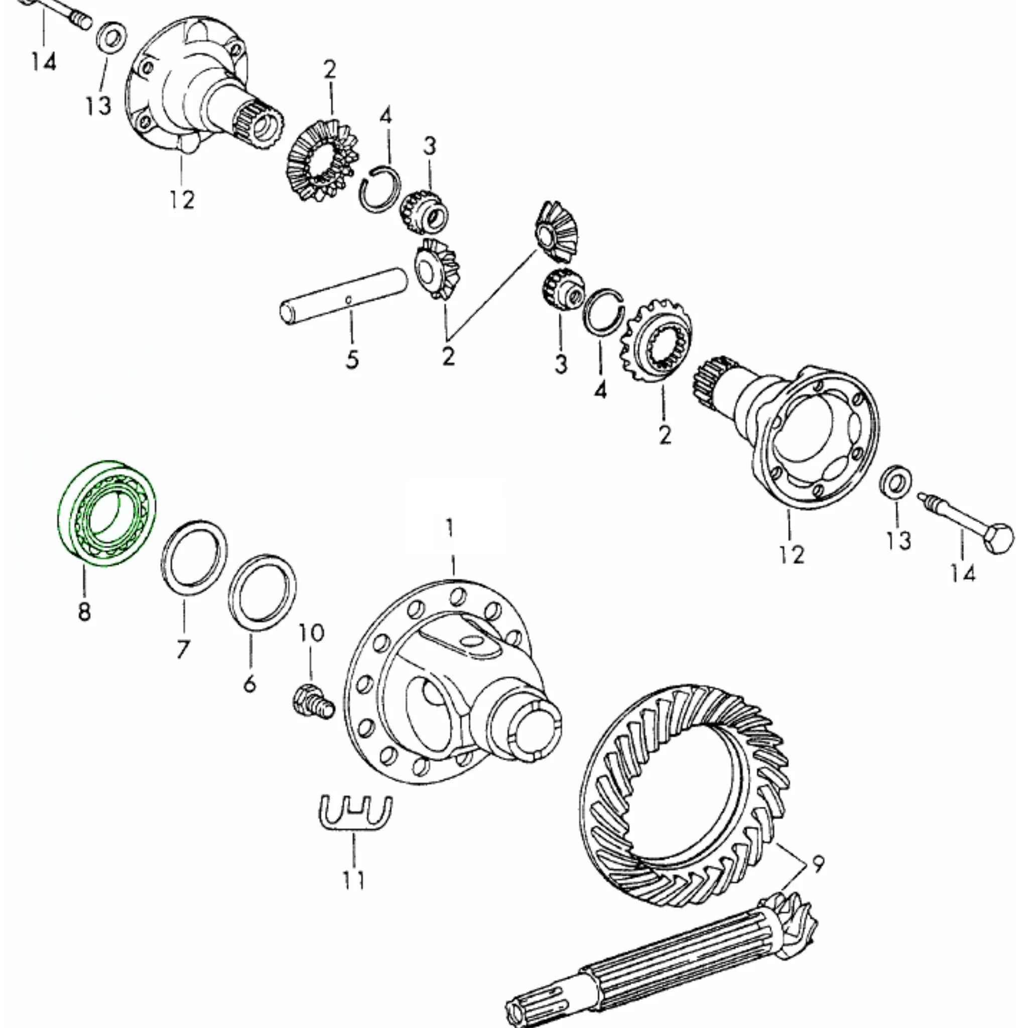 Kegelrollenlager Differential Satz Original Porsche_3