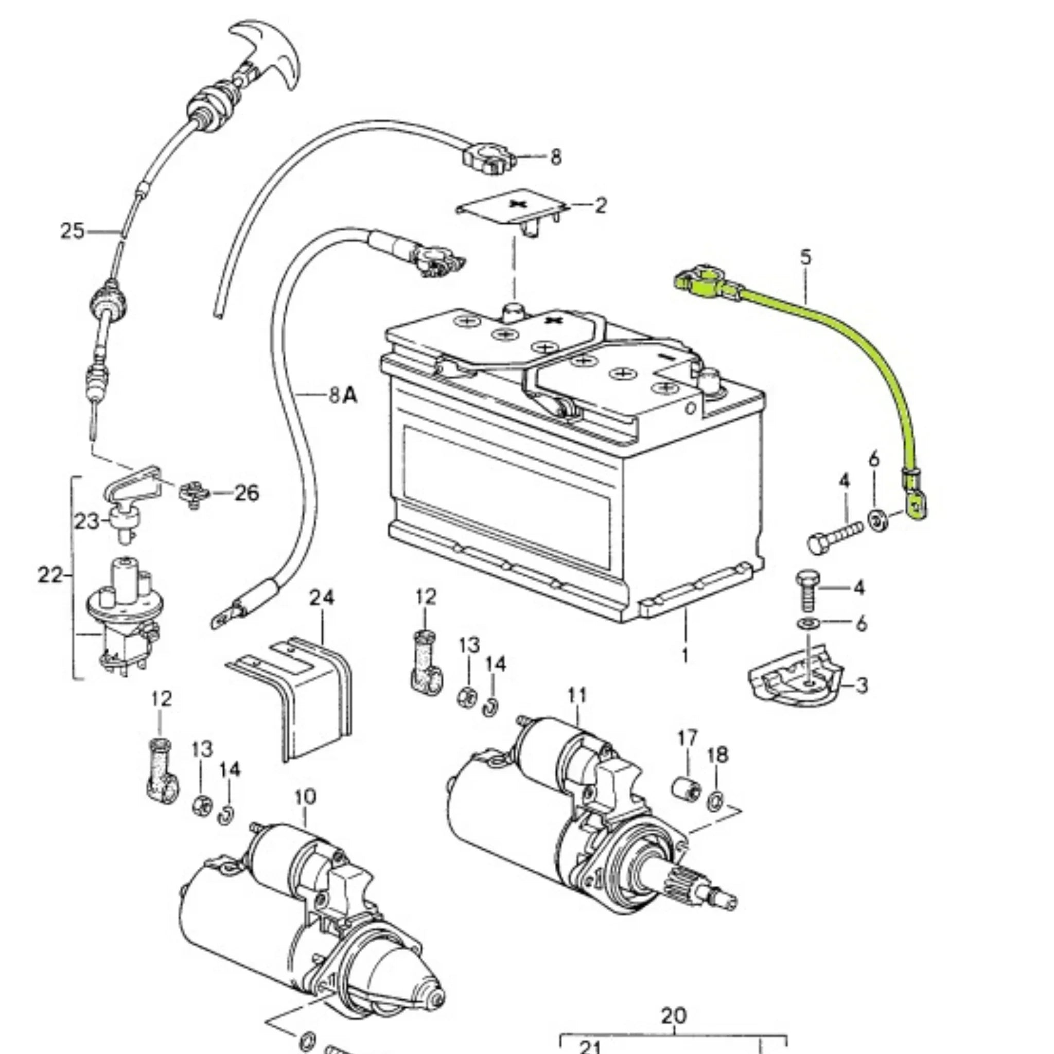 Batterie Massekabel Porsche 993_3