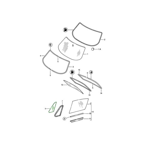 Dreiecksfenster Glas Vorne Klar Porsche 911 Coupé_2