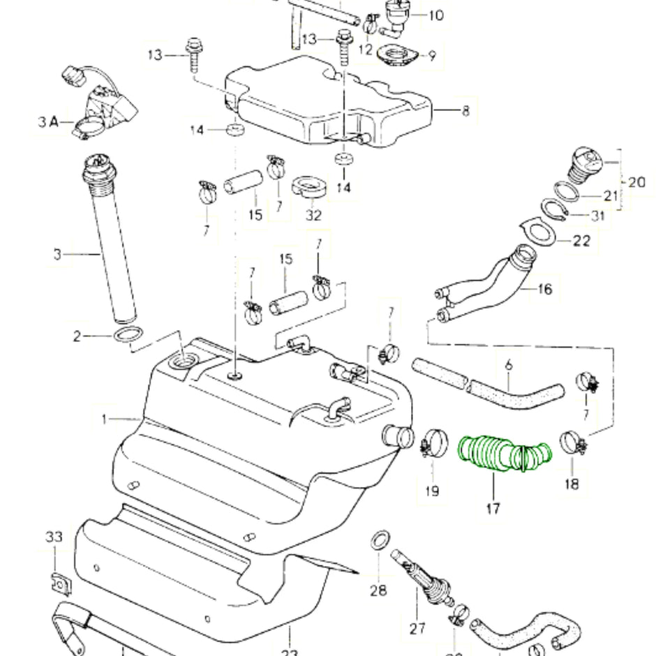 Kraftstoffschlauch Einfüllstutzen Tank Original Porsche_3