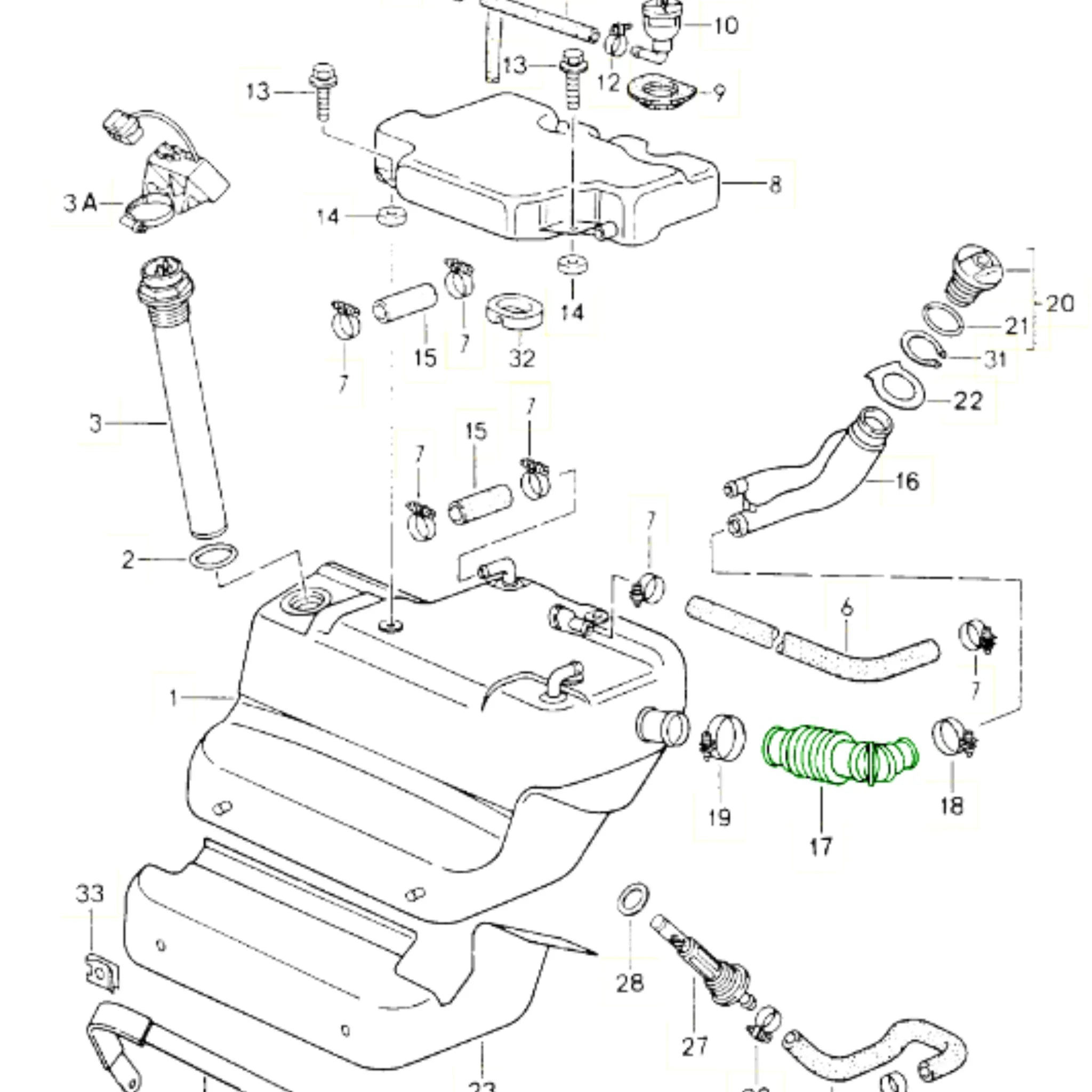Kraftstoffschlauch Einfüllstutzen Tank Original Porsche_3