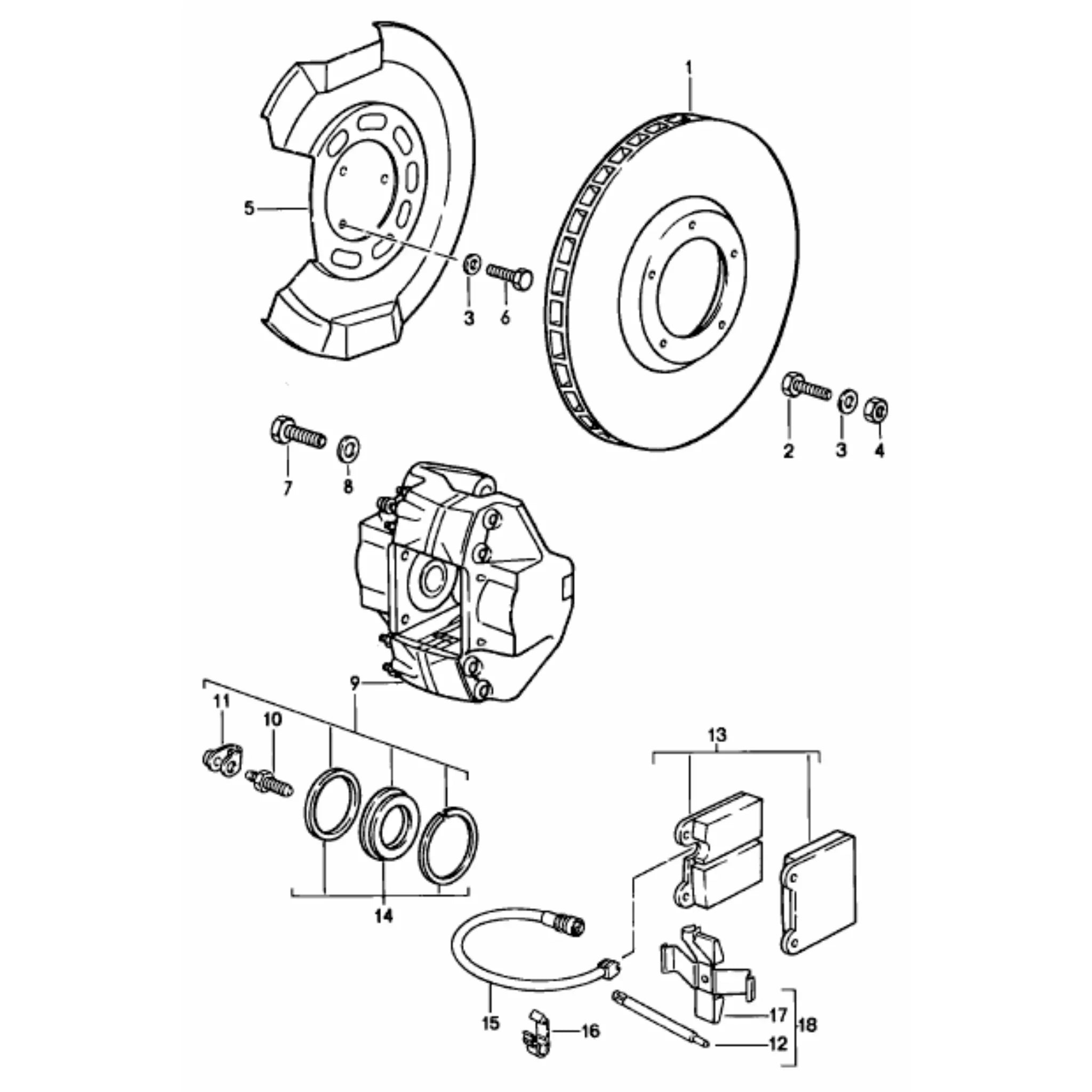 Befestigungssatz Bremsbeläge Vorne Original Porsche 3.2_2