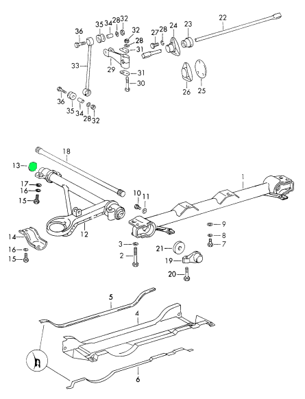 Explosionszeichnung Querlenkerstecker, Porsche 911 / 912 / 930 / 914