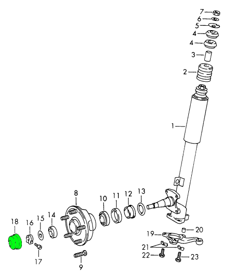 Explosionszeichnung Nabenkappe Vorderrad, Porsche 356C / 911 (1965–1973) / 914-6