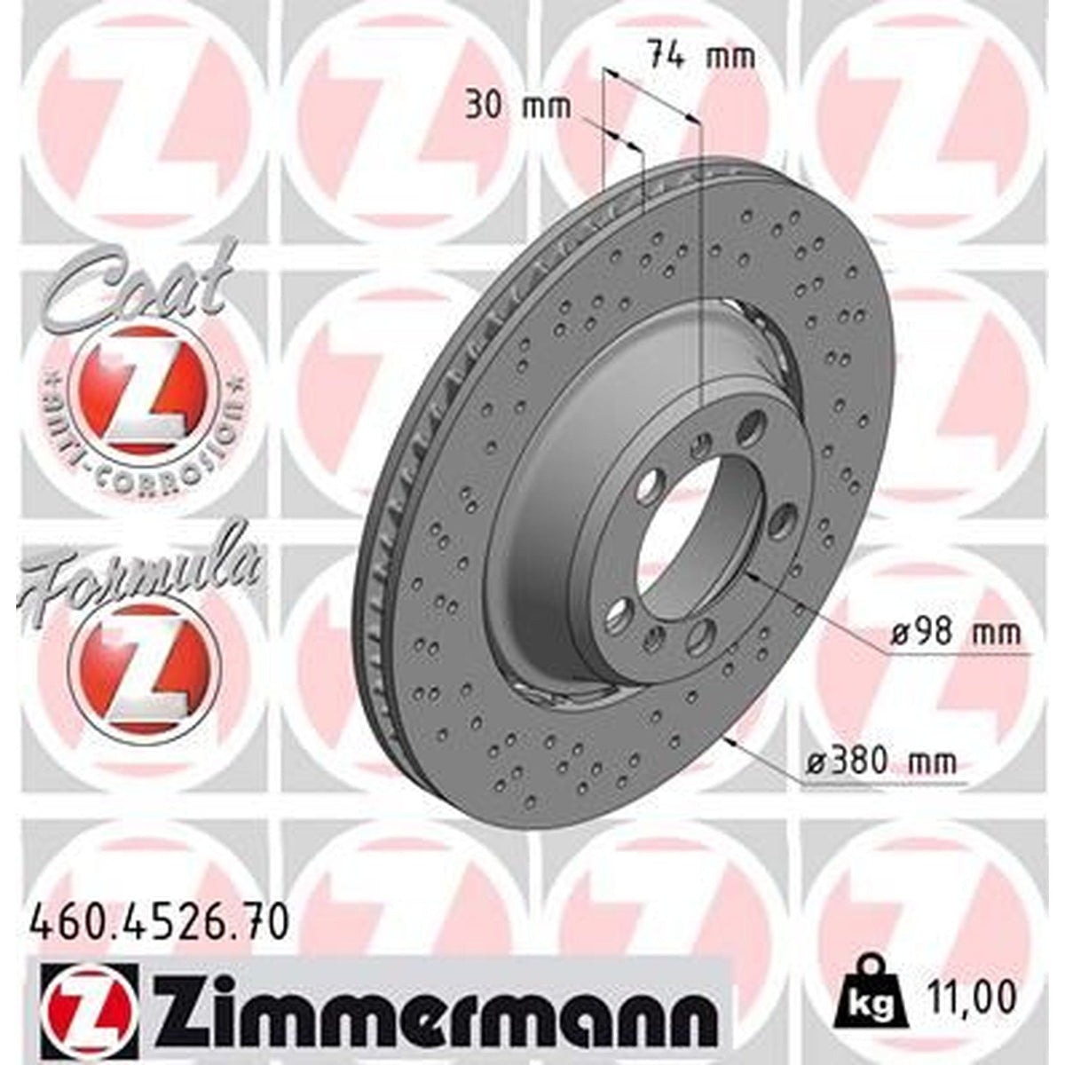 Bremsscheibe, hinten. FORMEL Z. Porsche 991 GT3