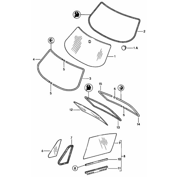 Abdeckrahmen Frontscheibe Schwarz Original Porsche 911_2