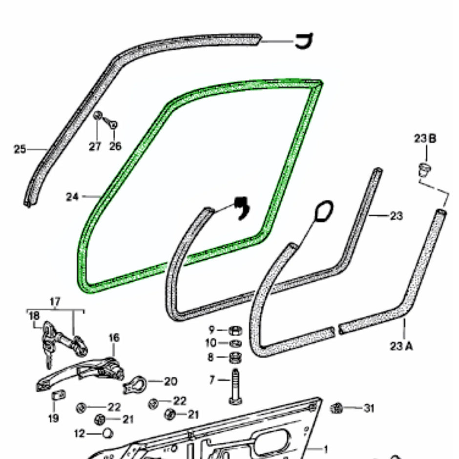 Türdichtung Satz Coupé Porsche 911 964_4