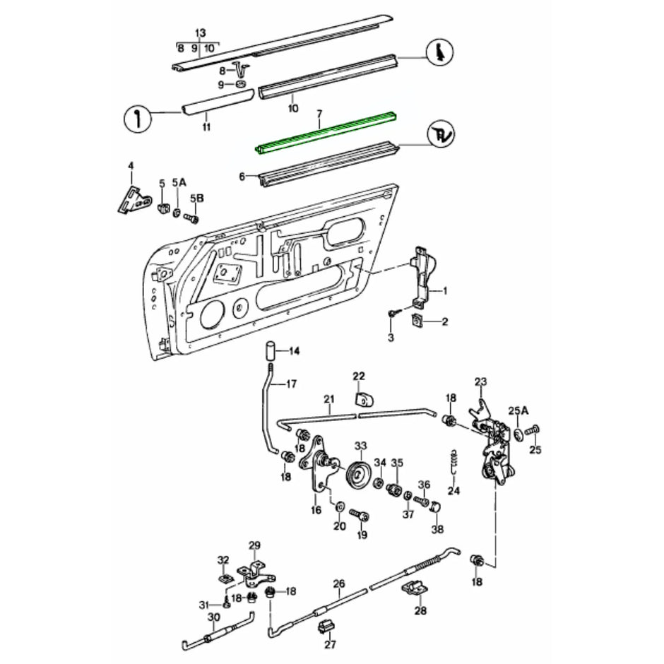 Filzabstreifer Türglas Innen Porsche 911 964_4