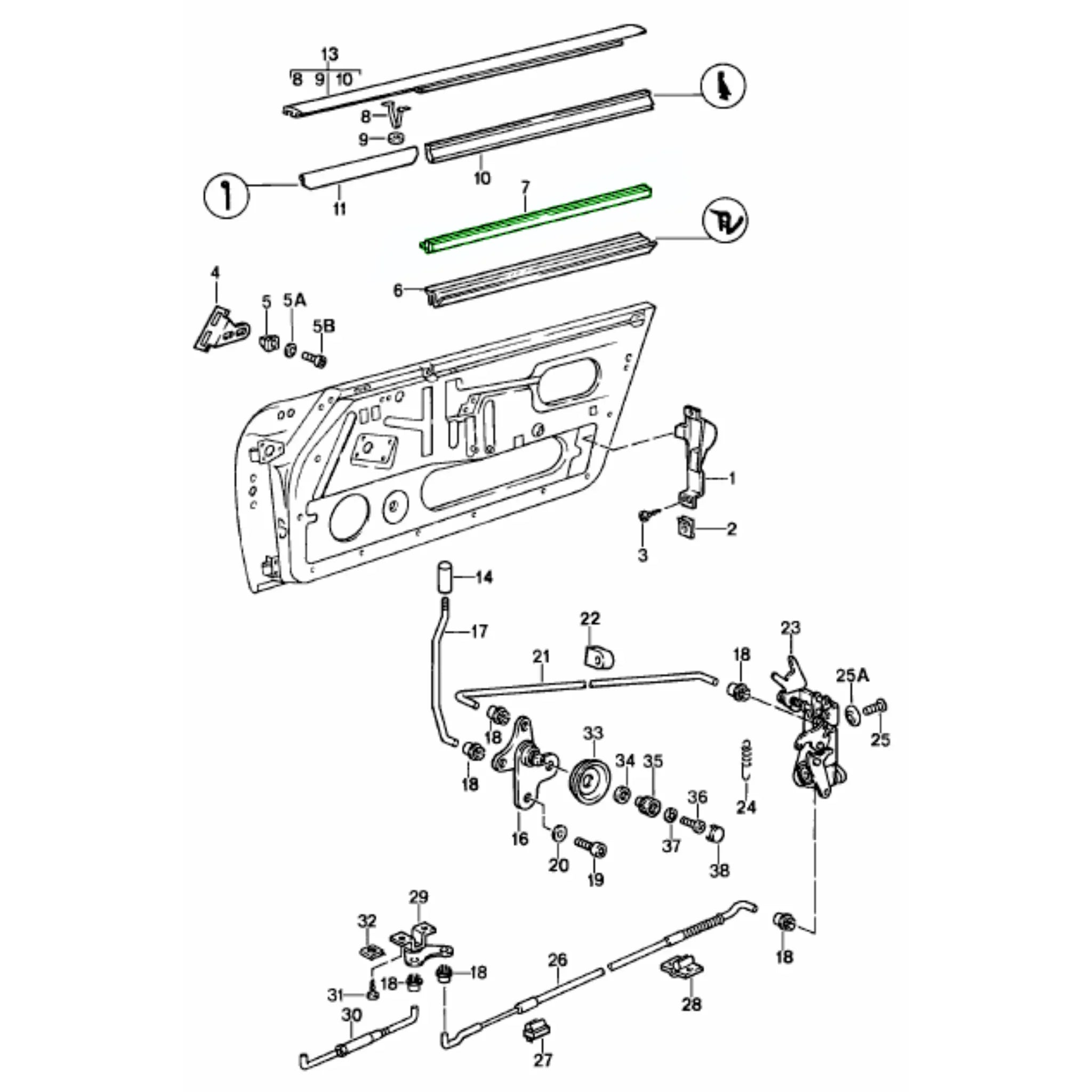 Filzabstreifer Türglas Innen Porsche 911 964_4