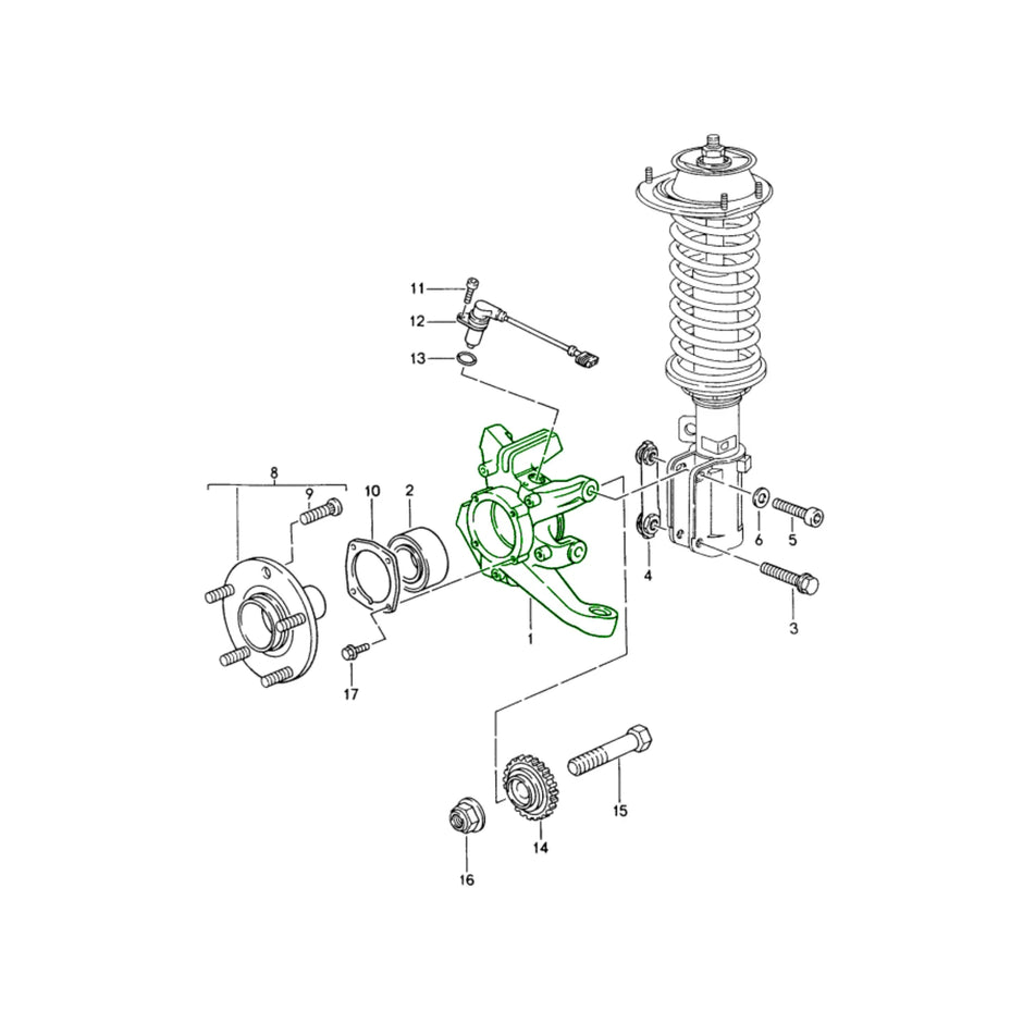 Radträger Radnabe Vorne Original Porsche 993 Komplett_4
