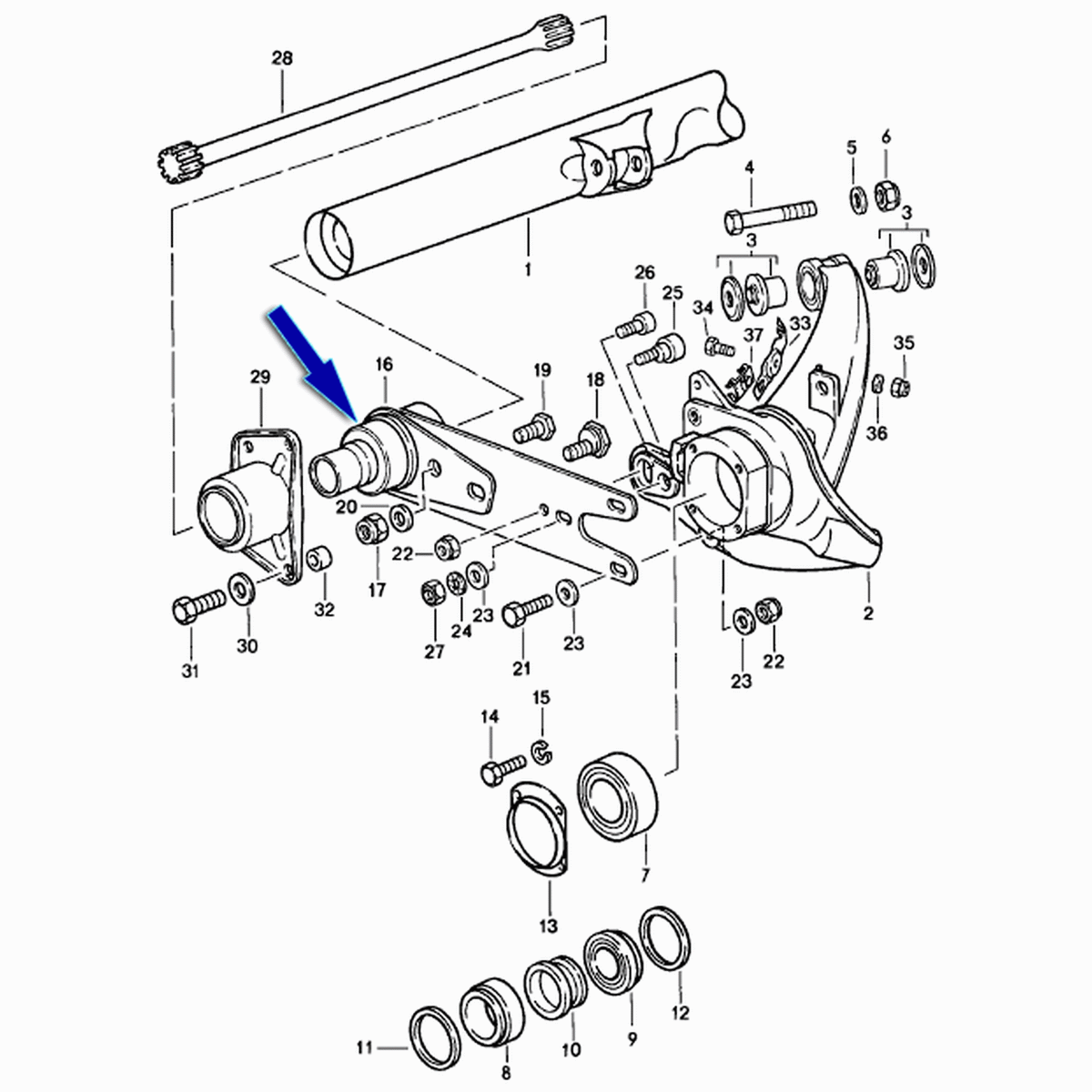 Federschwert-Buchsensatz hinten (Heavy Duty) | Porsche 911 / 930 / 912 – OEM