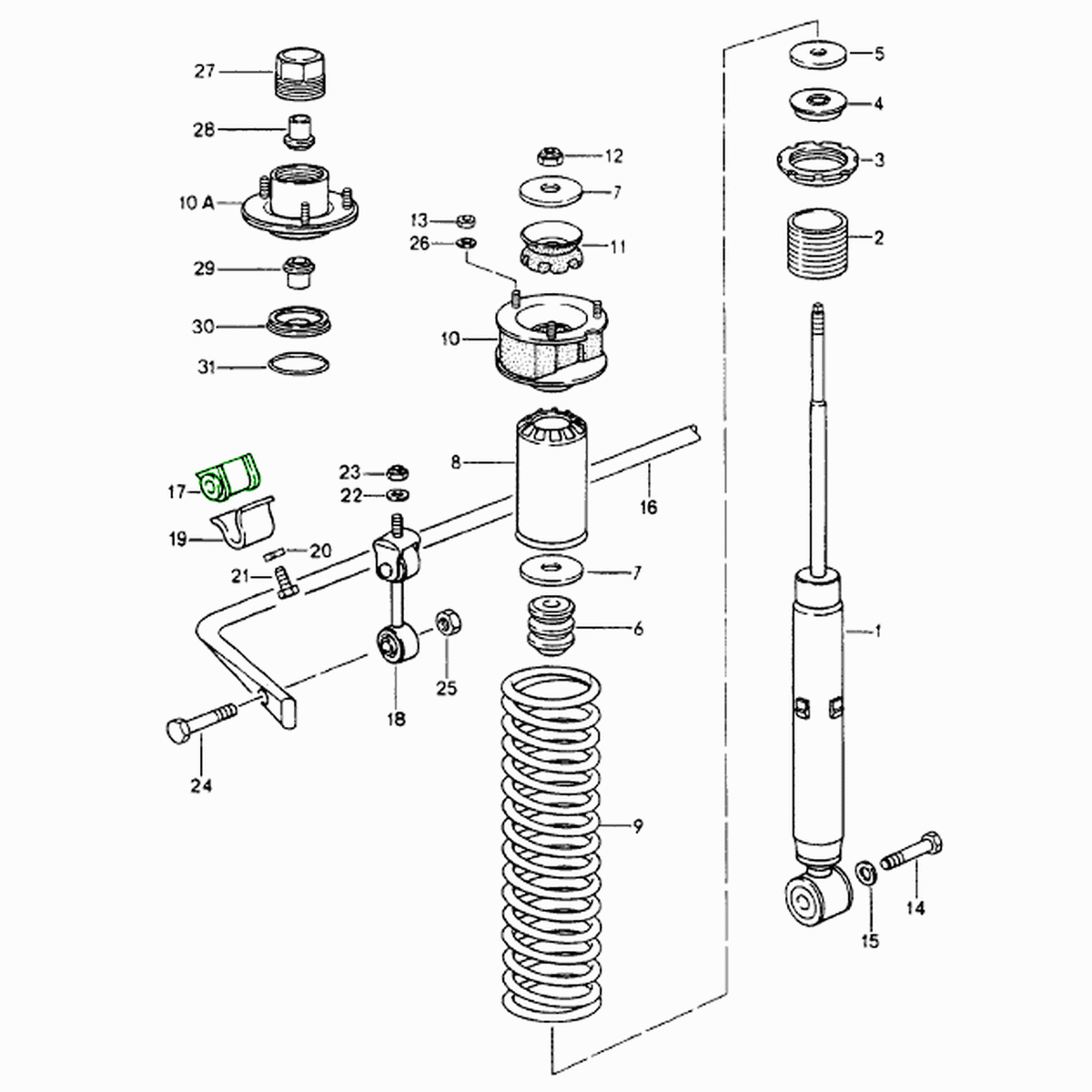 Hintere Stabilisator-Polyurethan-Buchsen 19 mm für Porsche 964 / 993 / 968 / 944 Powerflex Heritage Collection