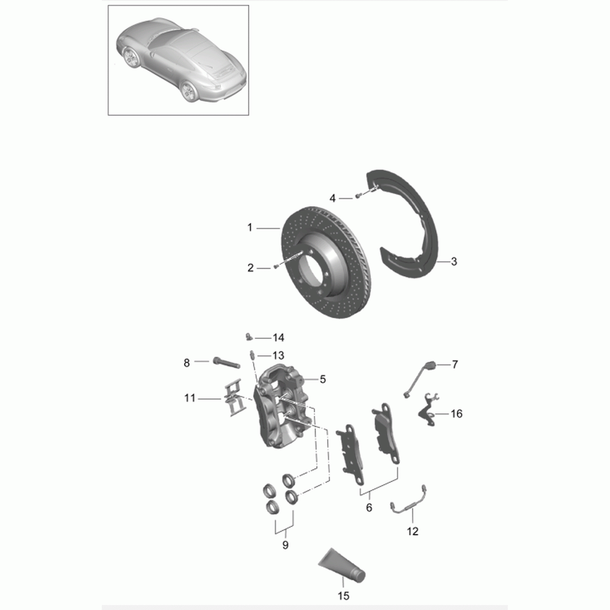 Brake Caliper Seal Repair Kit REAR Porsche 991 / 958 Cayenne / 970 Panamera / Carrera GT (Porsche Original)