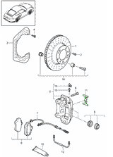 Federklammer Bremsbeläge, Bremssattel hinten | Porsche 997.1 / 997.2 – Bild 3