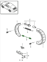 Handbrake shoe tension spring, long | Porsche 997 / Boxster 987 / Cayman 987 – image 2