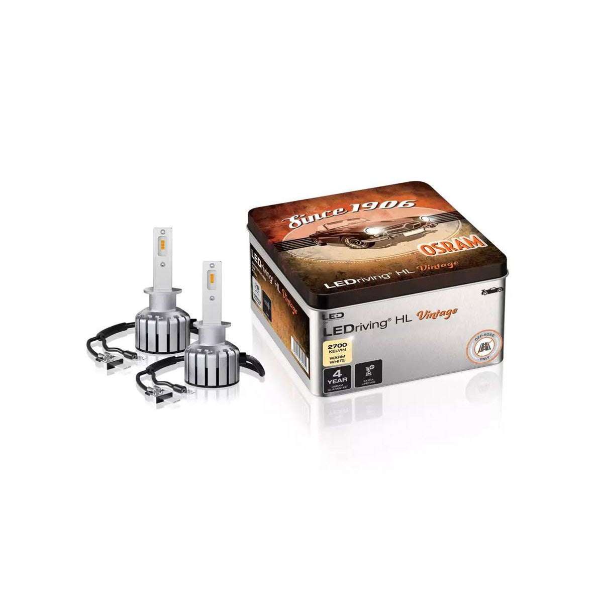H1-LED Bulbs Pair (2700K Warm White) | Porsche | Ring