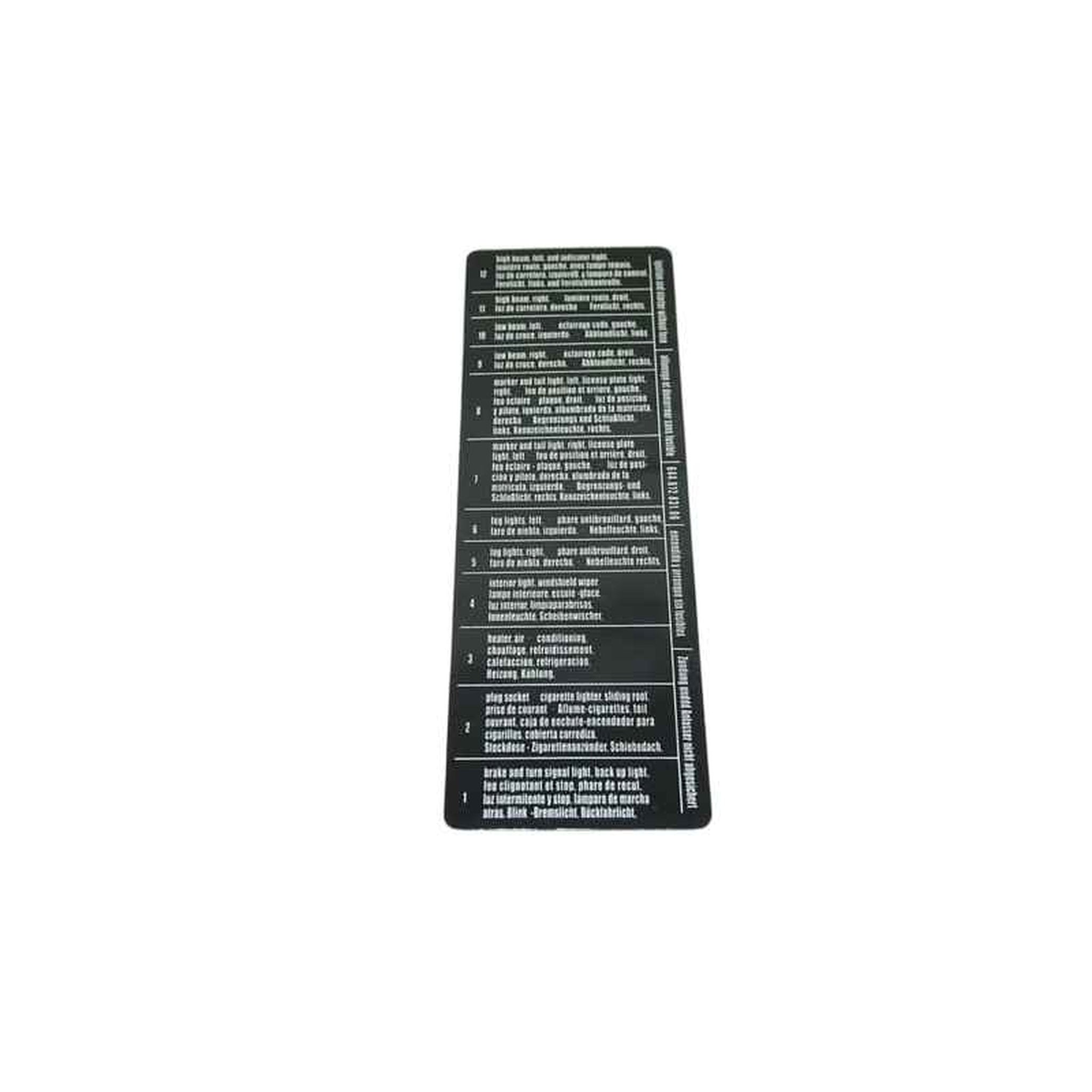Data sticker on fuse box cover – Porsche 356B / 356C