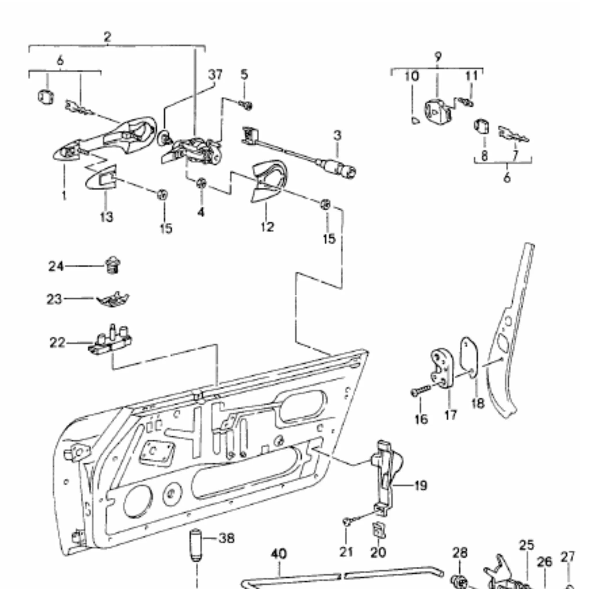 Türgriff Dichtungssatz Original Porsche 993_6