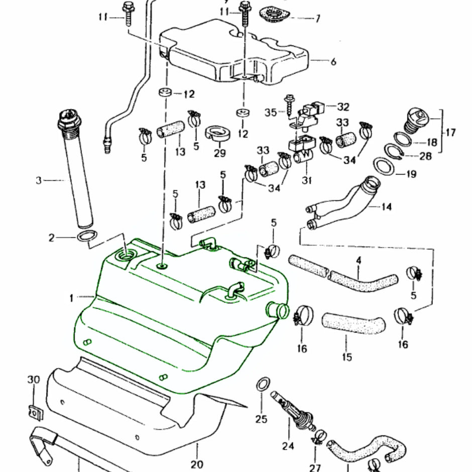 Kraftstofftank 74L Original Porsche 964 993 LHD_6