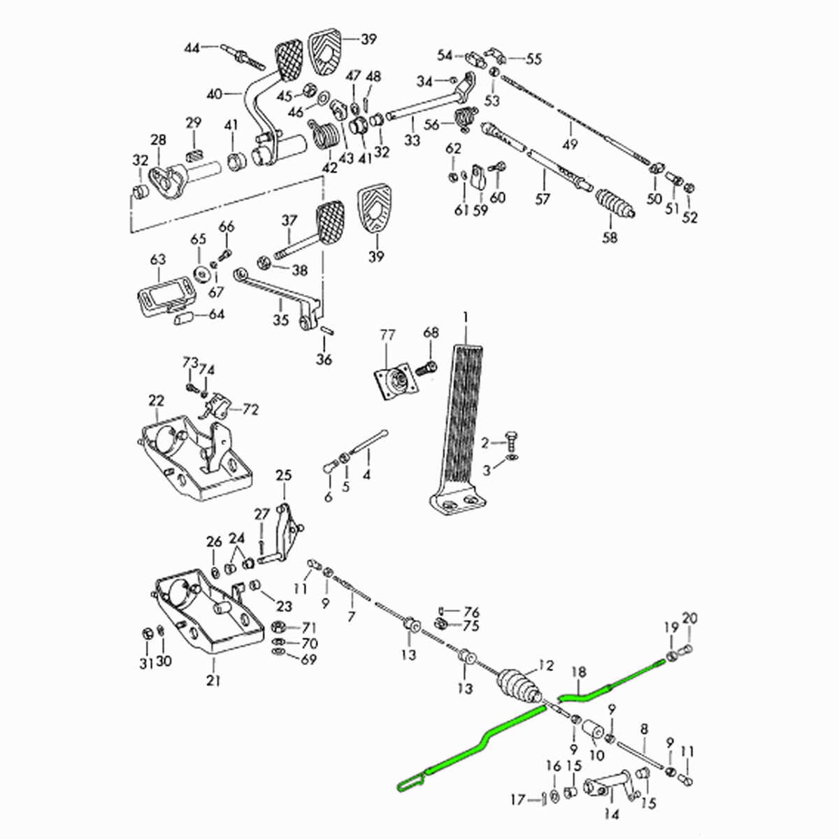 Throttle linkage | Porsche 911 / 912 (1969-71) / 914 – OEM