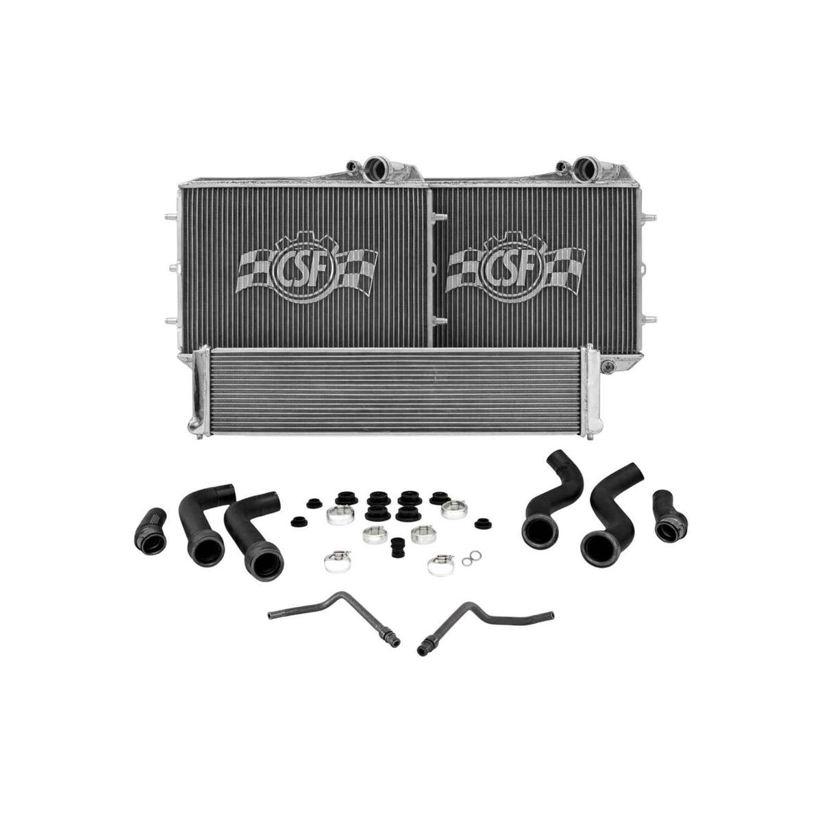 Aluminium-Kühler für Kühlwasser und Schläuche, 3er-Set. Porsche 996 Turbo / GT2