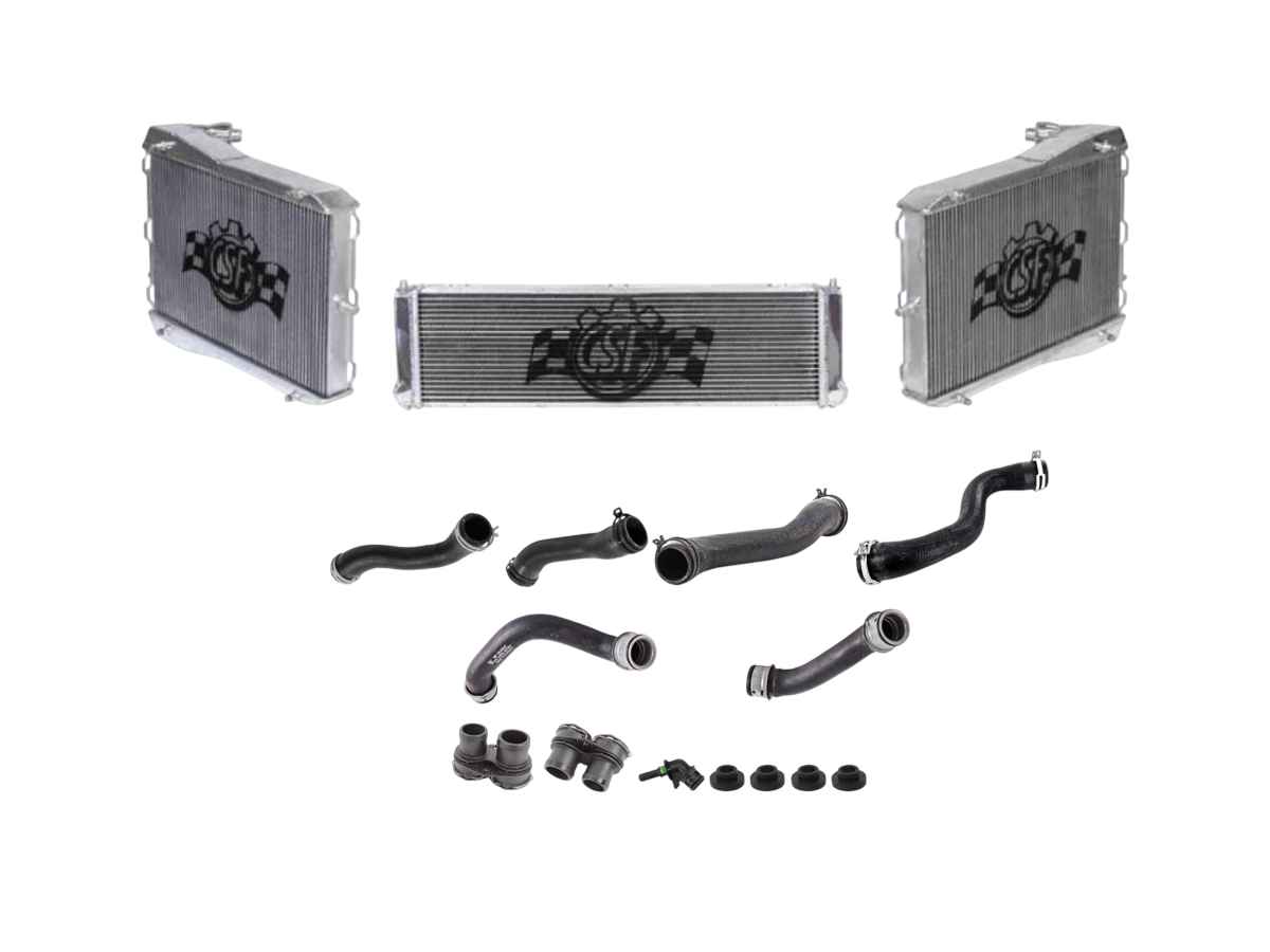 Aluminium Kühler for water coolant fluid & hoses SET OF 3. Porsche 997.2 GT3 / GT3 RS