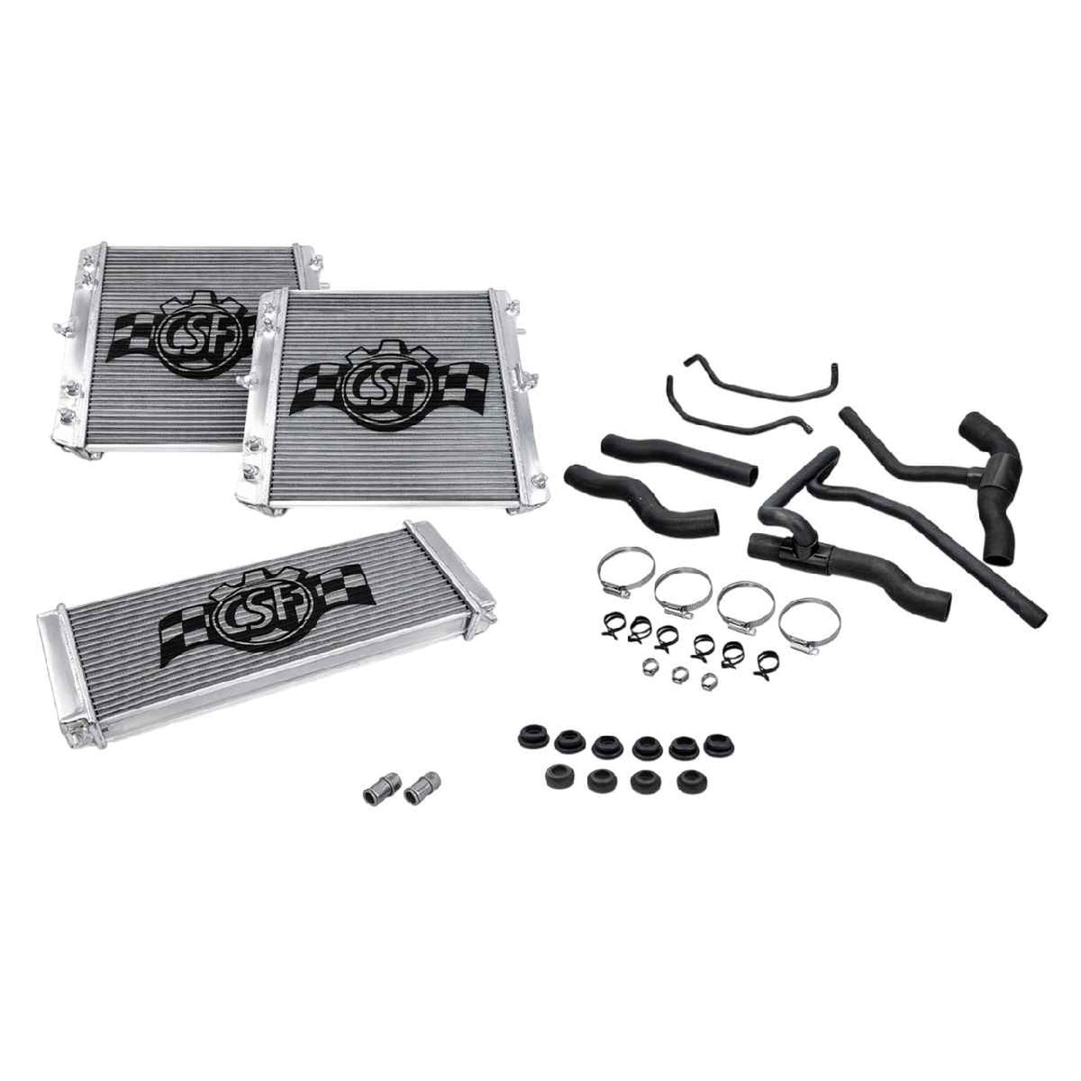 Aluminum Radiators for Coolant and Hoses, 3-Piece Set. Fits Porsche 996 C2 / C4 Tiptronic / 996 GT3 / 986 Boxster S