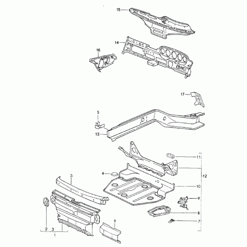 Front plate (within engine hood) | Porsche 993 1994 – 98 | Porsche Original