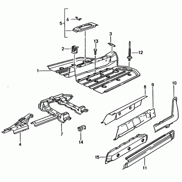 Bodenprofile-Abdeckung vorne Porsche 964 / 993 – Porsche Original