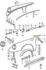 Windlaufgummi 6,5 mm | Porsche 911 / 964 / 968 | Porsche Originalteil – Bild 3