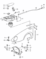 Fuel flap latch | Porsche 964 / 993 | Genuine Porsche Part – image 2