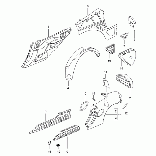 Hintere 1/4 Platte – Porsche Boxster/Cayman