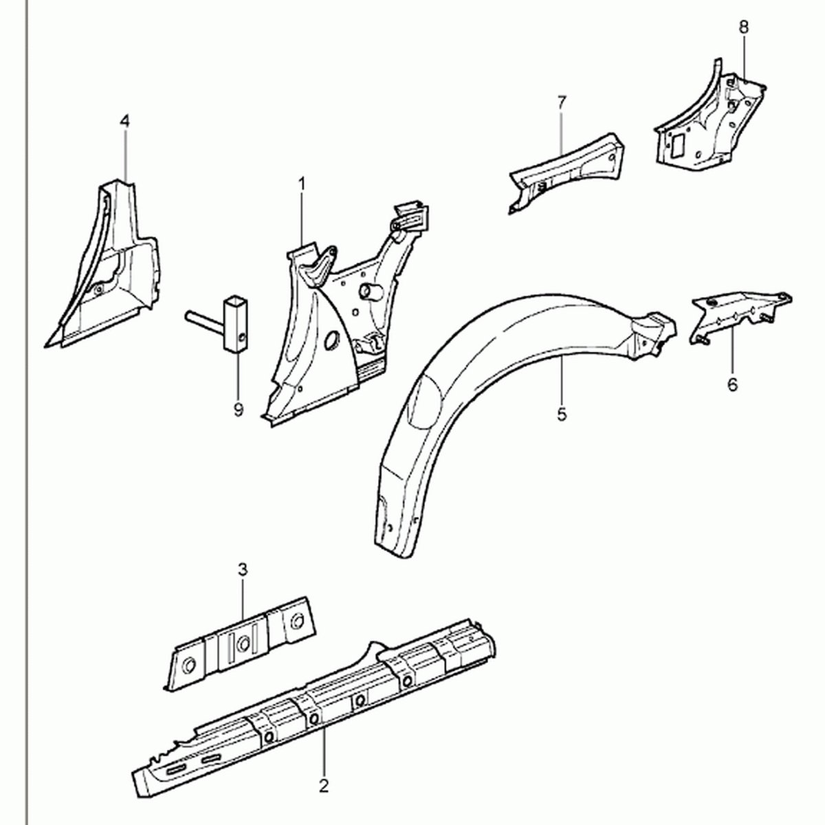 Hintere 1/4 Innenverkleidung Cabrio. Porsche 996 C2 / C4 (Porsche Original)