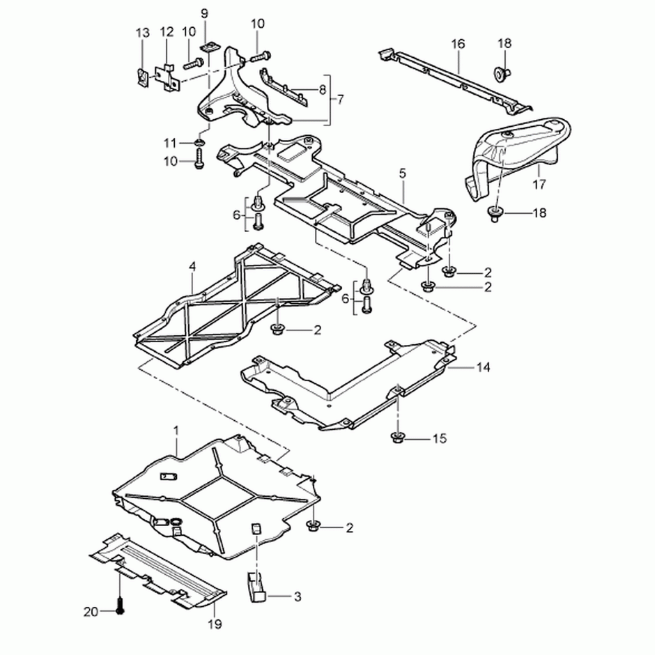 Underbody Front Axle 4WD. Porsche 996 C4 / C4S / Turbo / GT2 (Porsche Original)