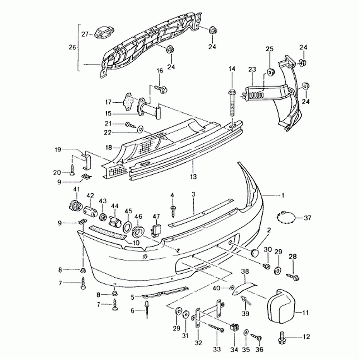 Exhaust Heat Shield Rear Bumper. Porsche Boxster 986 2003-04 - Porsche Boxster/Cayman