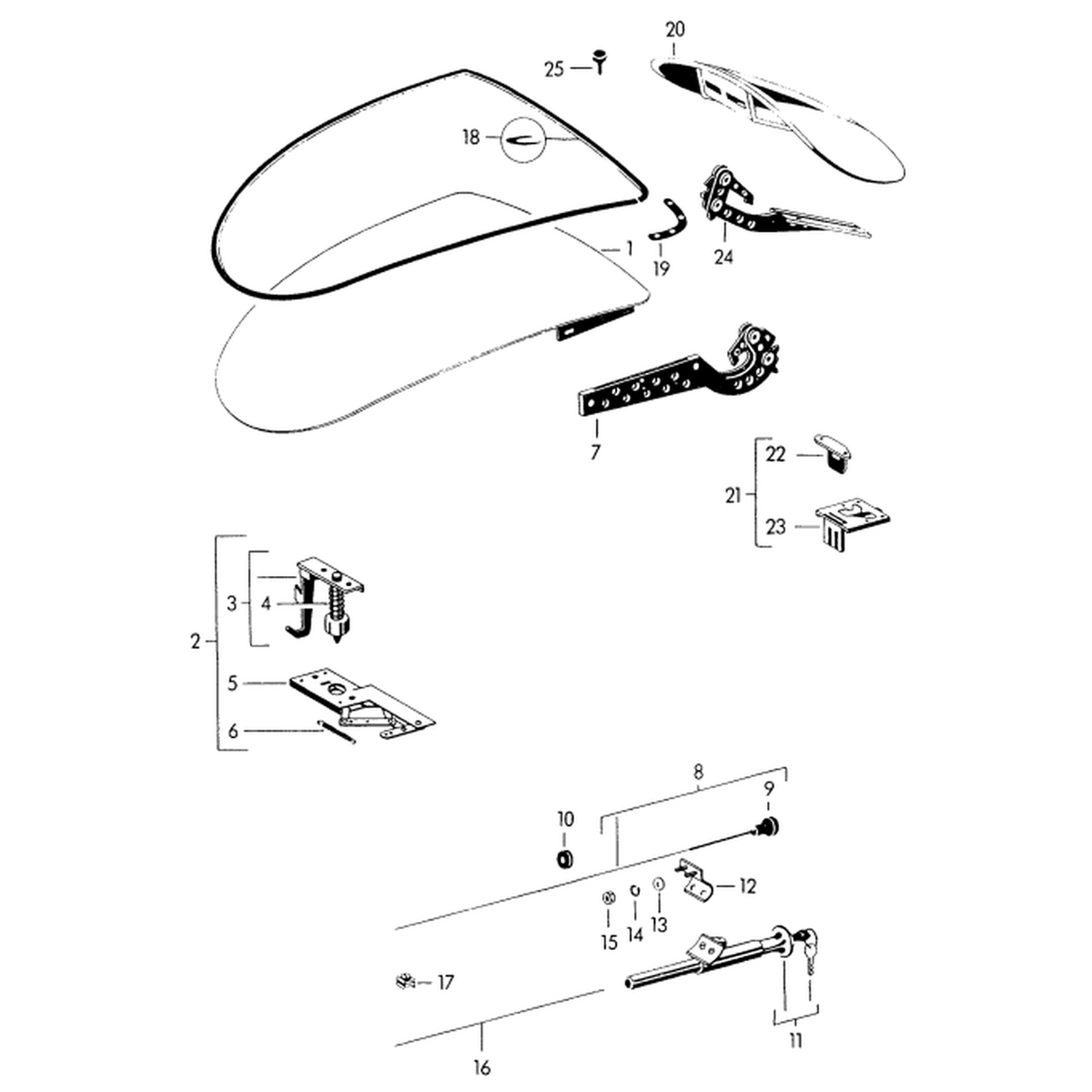 Haubendichtung – Porsche 356 1950-65