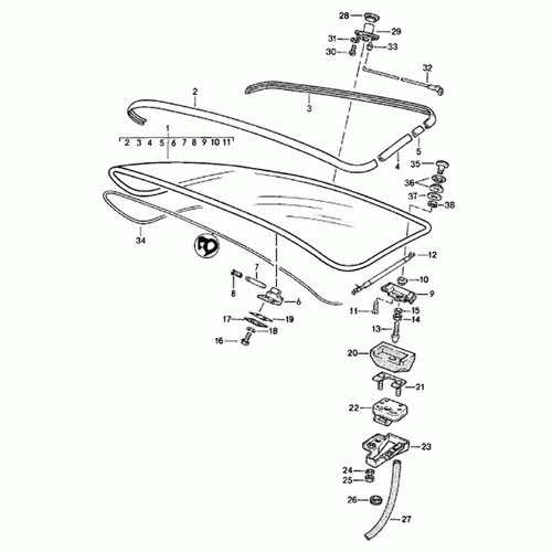 Heckdeckel-Verstärkungsplatte | Porsche 968 | Porsche Originalteil